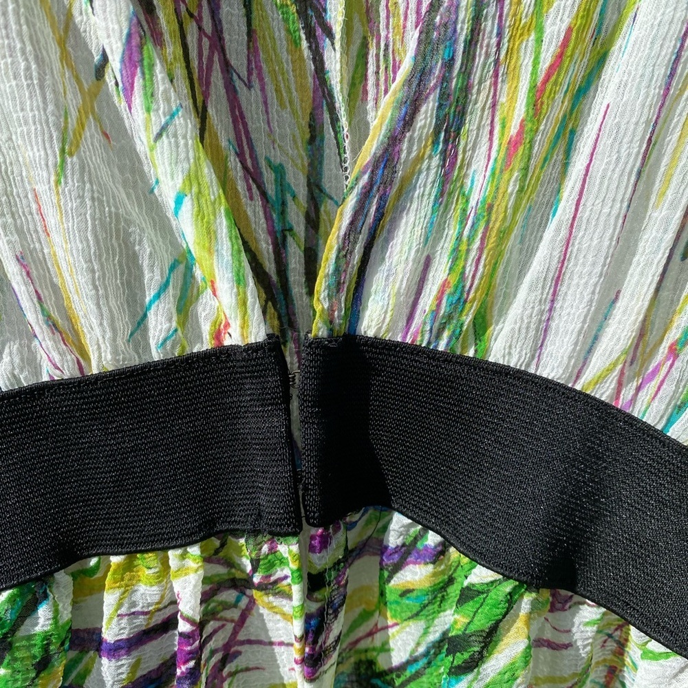 Lane Bryant Belted Kimono Butterfly Top Sheer Multicolor Colorful Grass - Picture 3 of 4